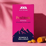 AYA BIOME™ Women's Wellness box with two chewable tablets and fresh turmeric root