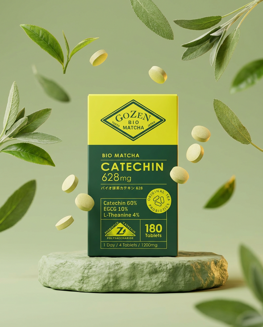 GOZEN CateFerm fermented matcha postbiotic catechin extract caffeine-free UK