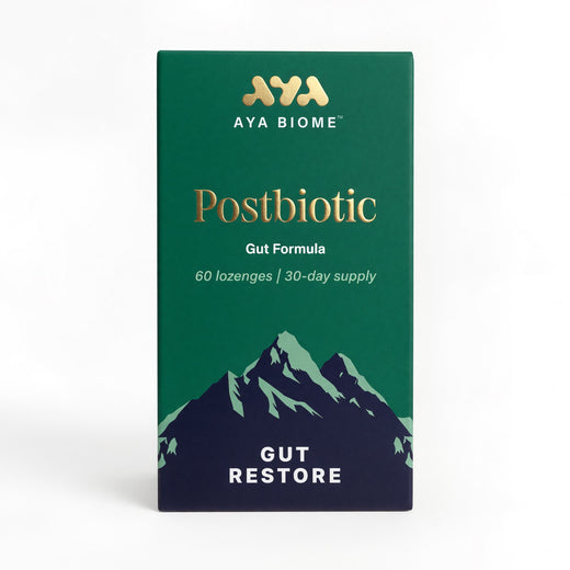 Gut Restore AYA BIOME fermented turmeric postbiotic gut health supplement UK