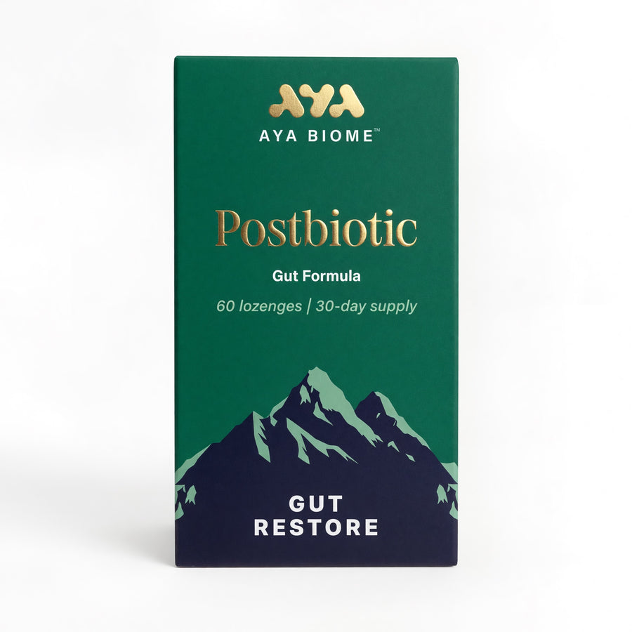 Gut Restore AYA BIOME fermented turmeric postbiotic gut health supplement UK