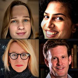 Four portraits of members of the team in a two-by-two grid